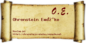 Ohrenstein Emőke névjegykártya